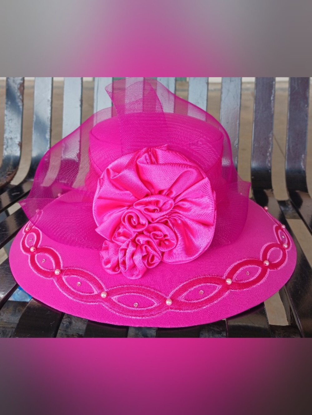 Elegant Pink Women's Decorative Hat